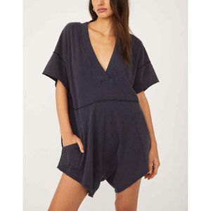 NWT Free People Why Not Romper / Black